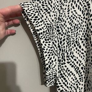 Vera Wang Black and White Polka Dot Top XXL